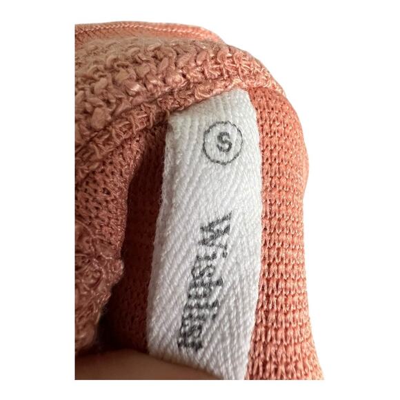 Wishlist Peach High Neck Babydoll Blouse Shirt Top Ruffled S Small Keyhole - Picture 4 of 5